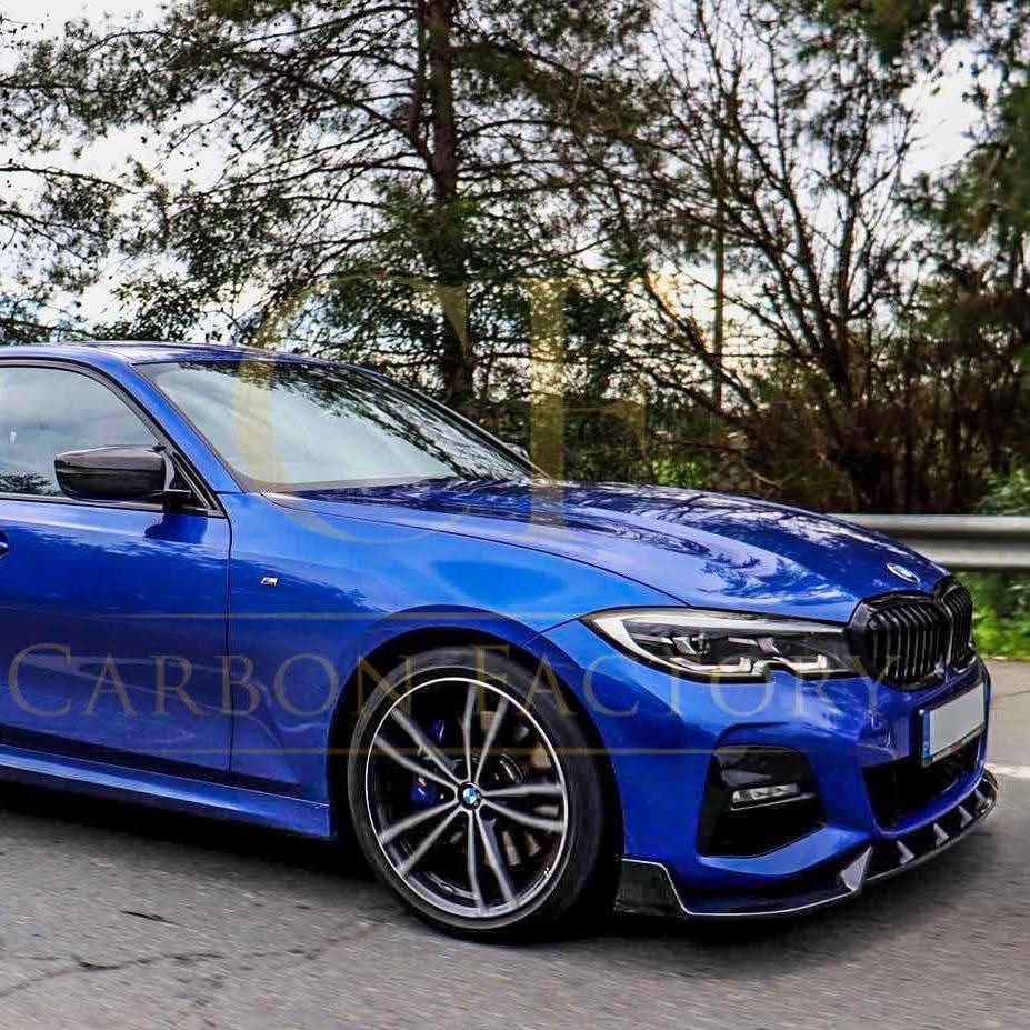 Competition Style Gloss Black Front Splitter for BMW 3 Series G20 G21 Pre-LCI 19-22 - Carbon Factory