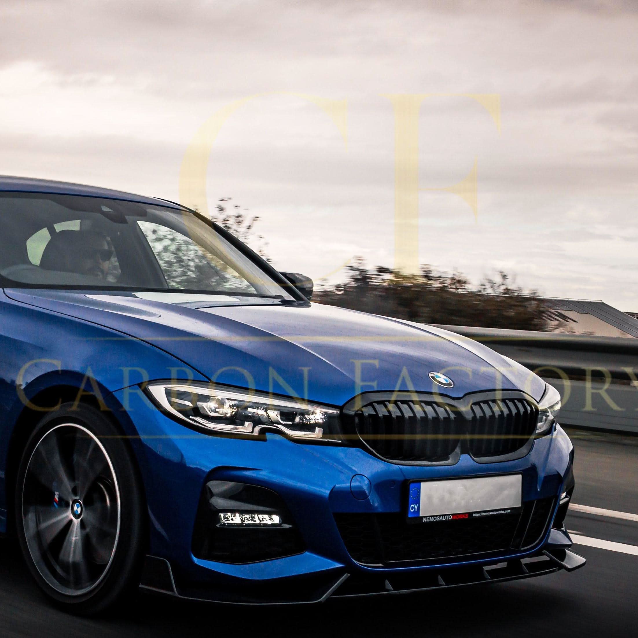 Competition Style Gloss Black Front Splitter for BMW 3 Series G20 G21 Pre-LCI 19-22 - Carbon Factory