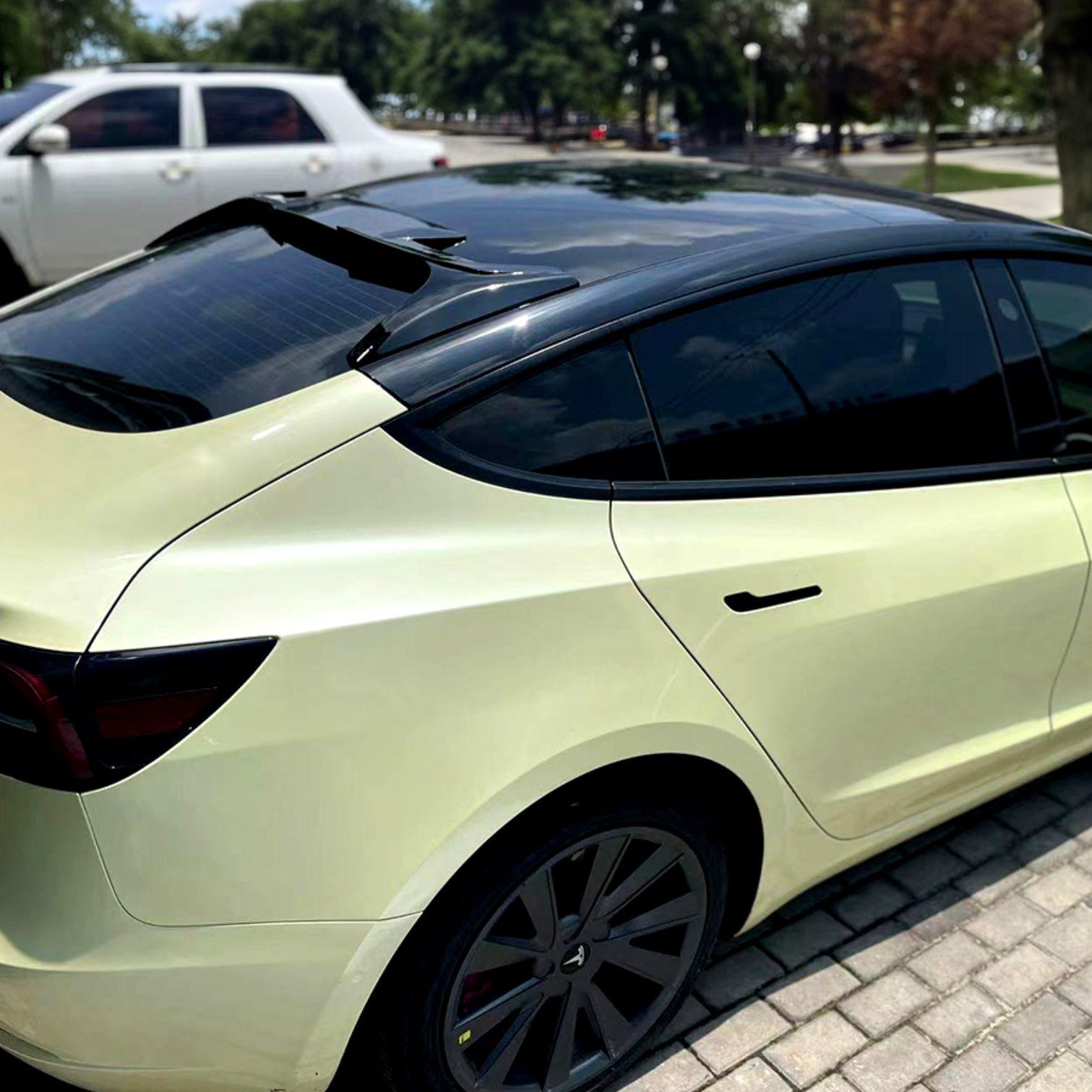 DK Style Gloss Black Roof Spoiler for Tesla Model 3 19-23-Carbon Factory