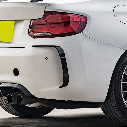 DS Style Pre-Preg Carbon Fibre Rear Bumper Canards for BMW F87 M2 13-21-Carbon Factory