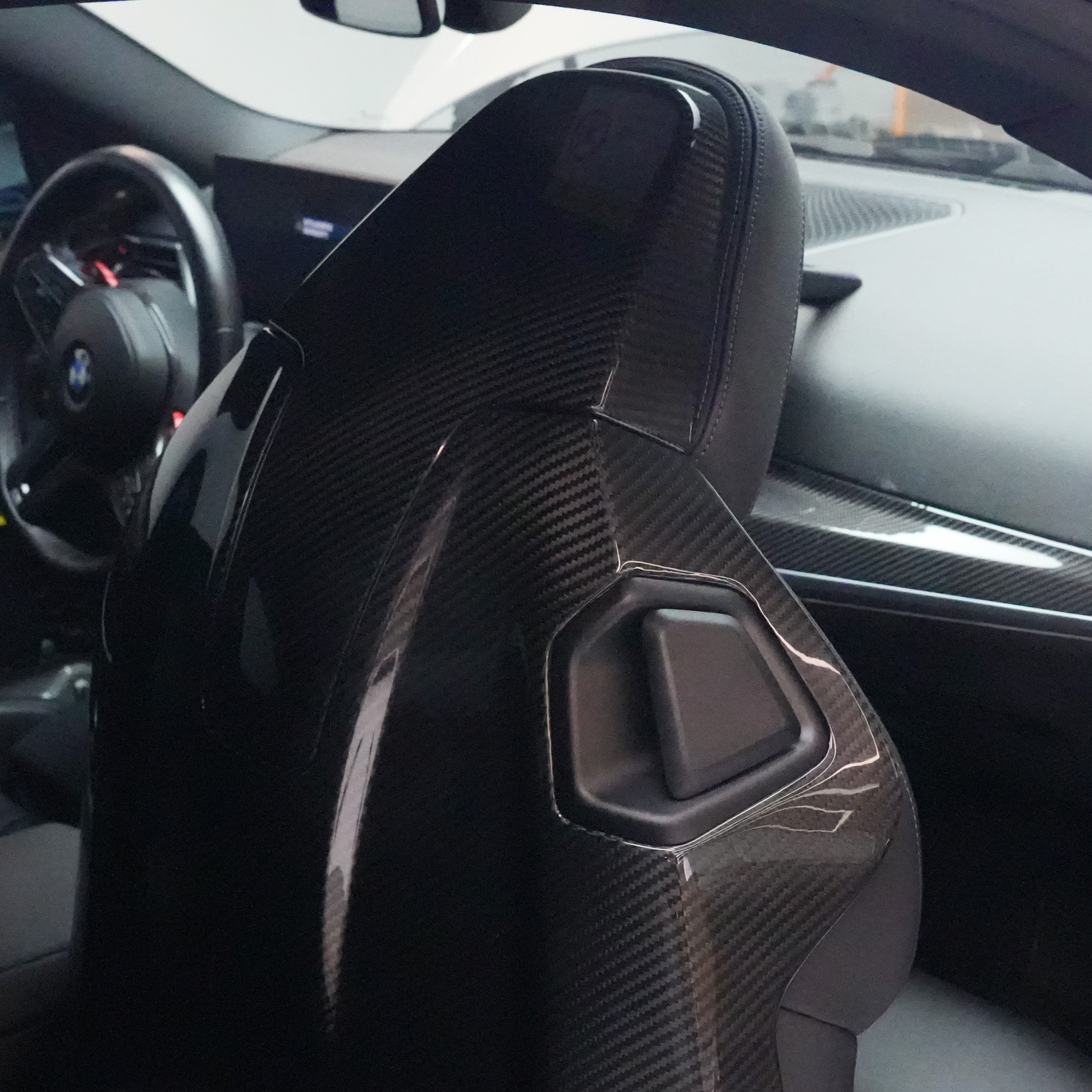 Pre-Preg Carbon Fibre Seat Back Covers for BMW GXX F9X G42 (Upper pieces)
