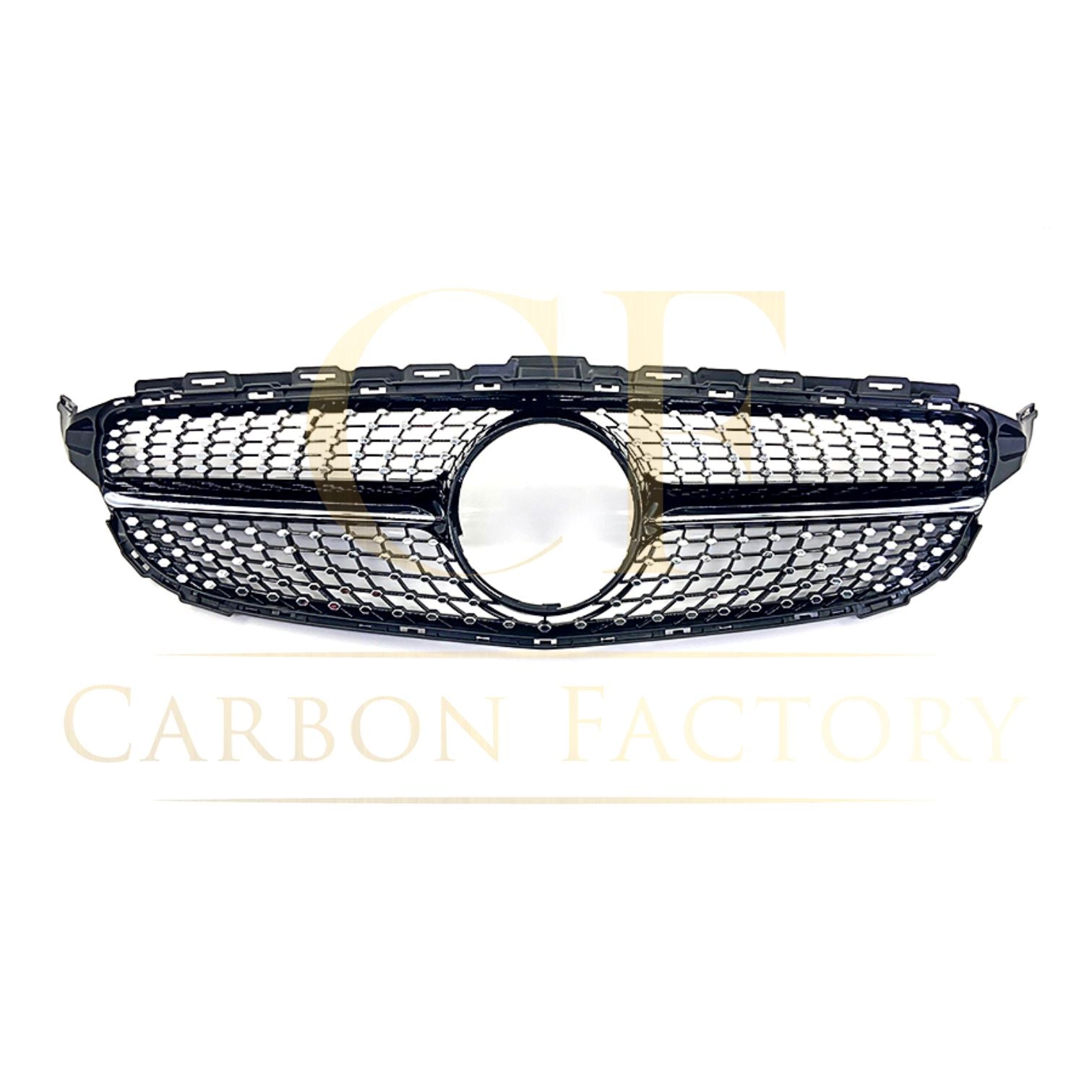 Diamond Style Front Grille for Mercedes Benz W205 C Class 14-18-Carbon Factory