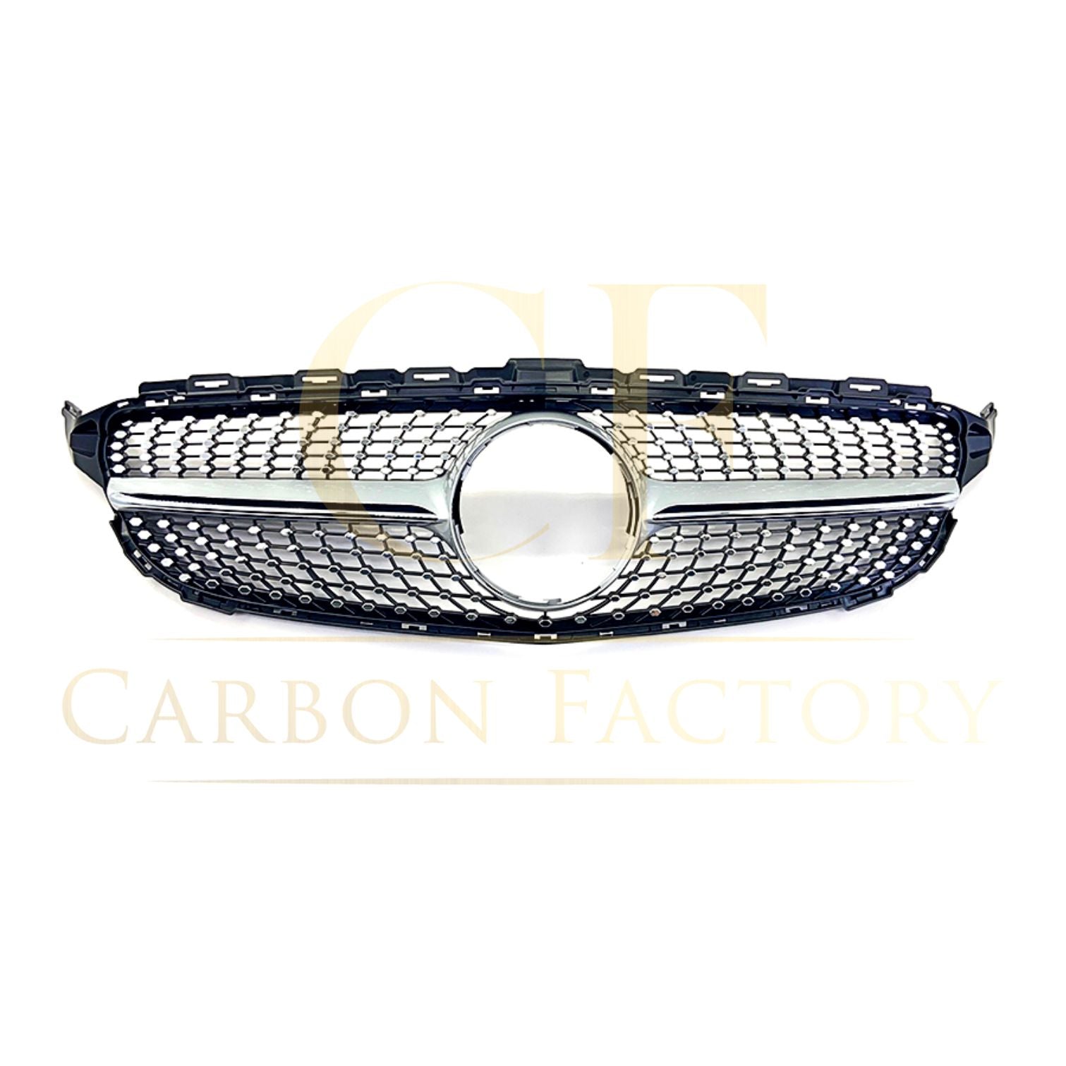 Diamond Style Front Grille for Mercedes Benz W205 C Class 14-18-Carbon Factory