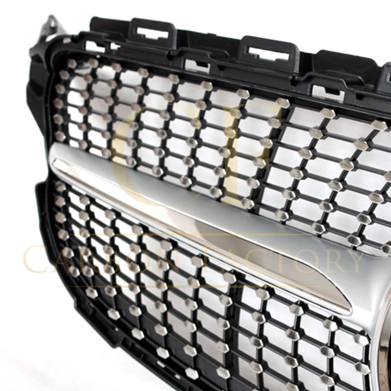 Diamond Style Front Grille for Mercedes Benz W205 C Class 14-18-Carbon Factory