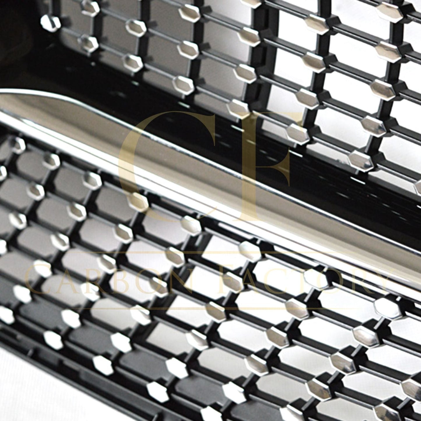 Diamond Style Front Grille for Mercedes Benz W205 C Class 14-18-Carbon Factory