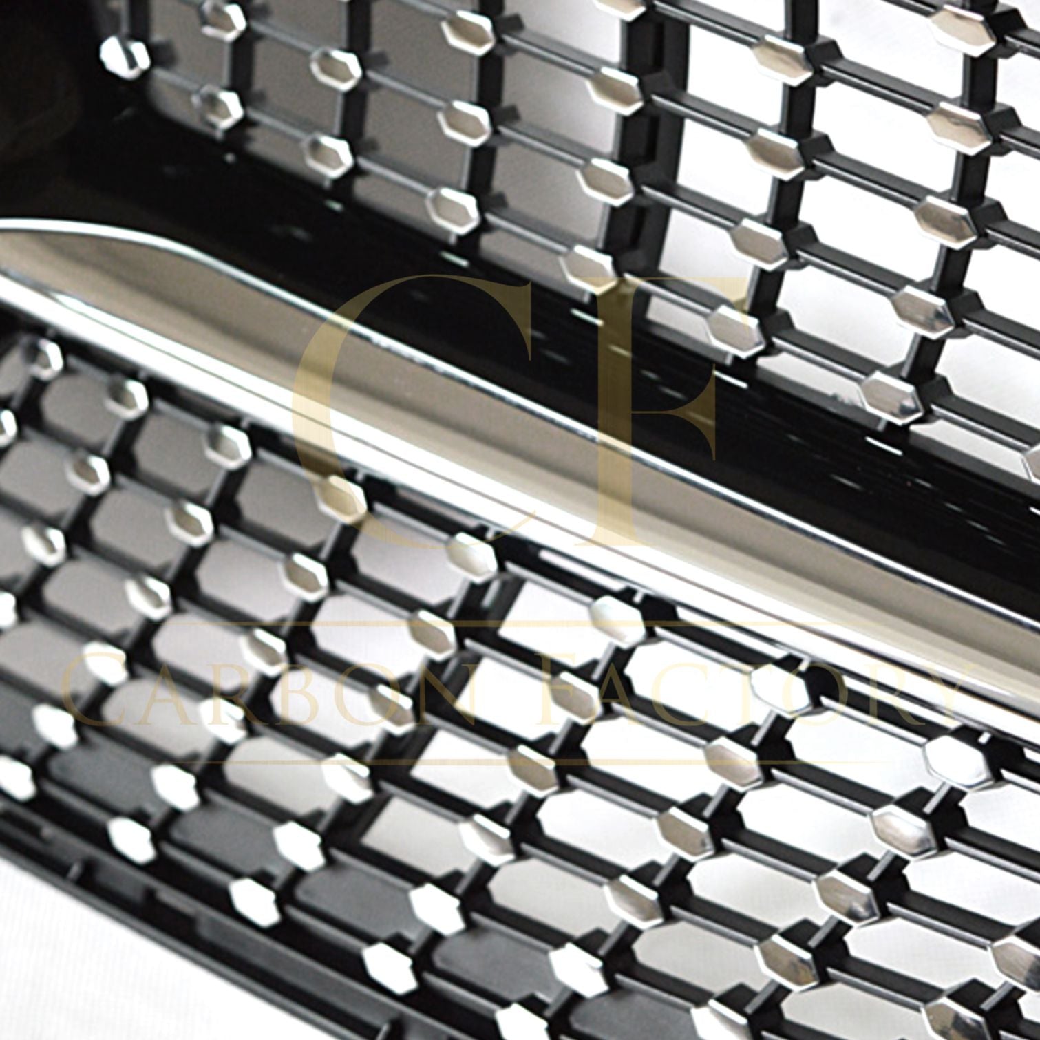 Diamond Style Front Grille for Mercedes Benz W205 C Class 14-18-Carbon Factory