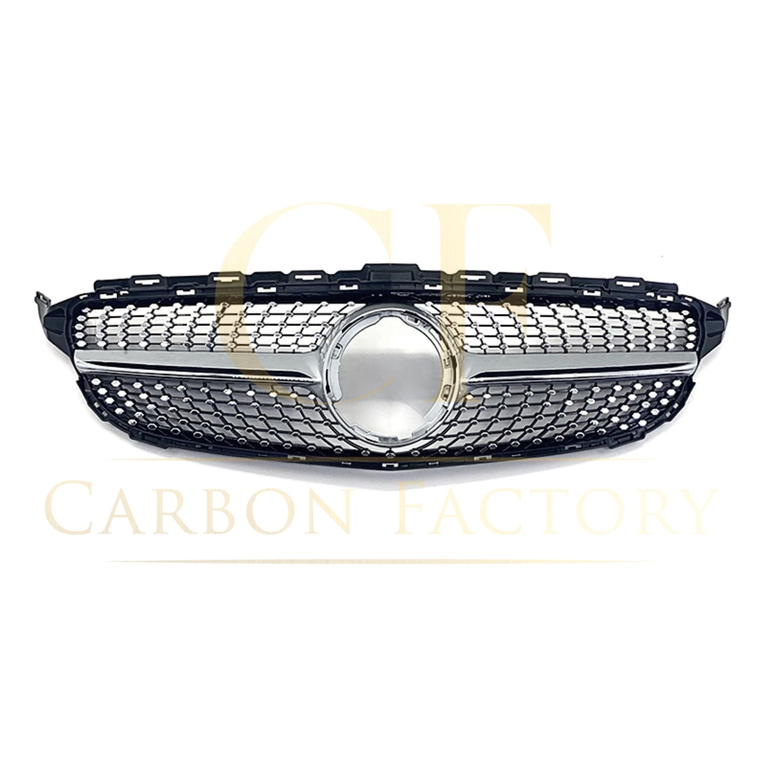 Diamond Style Front Grille for Mercedes Benz W205 C Class 19-22-Carbon Factory