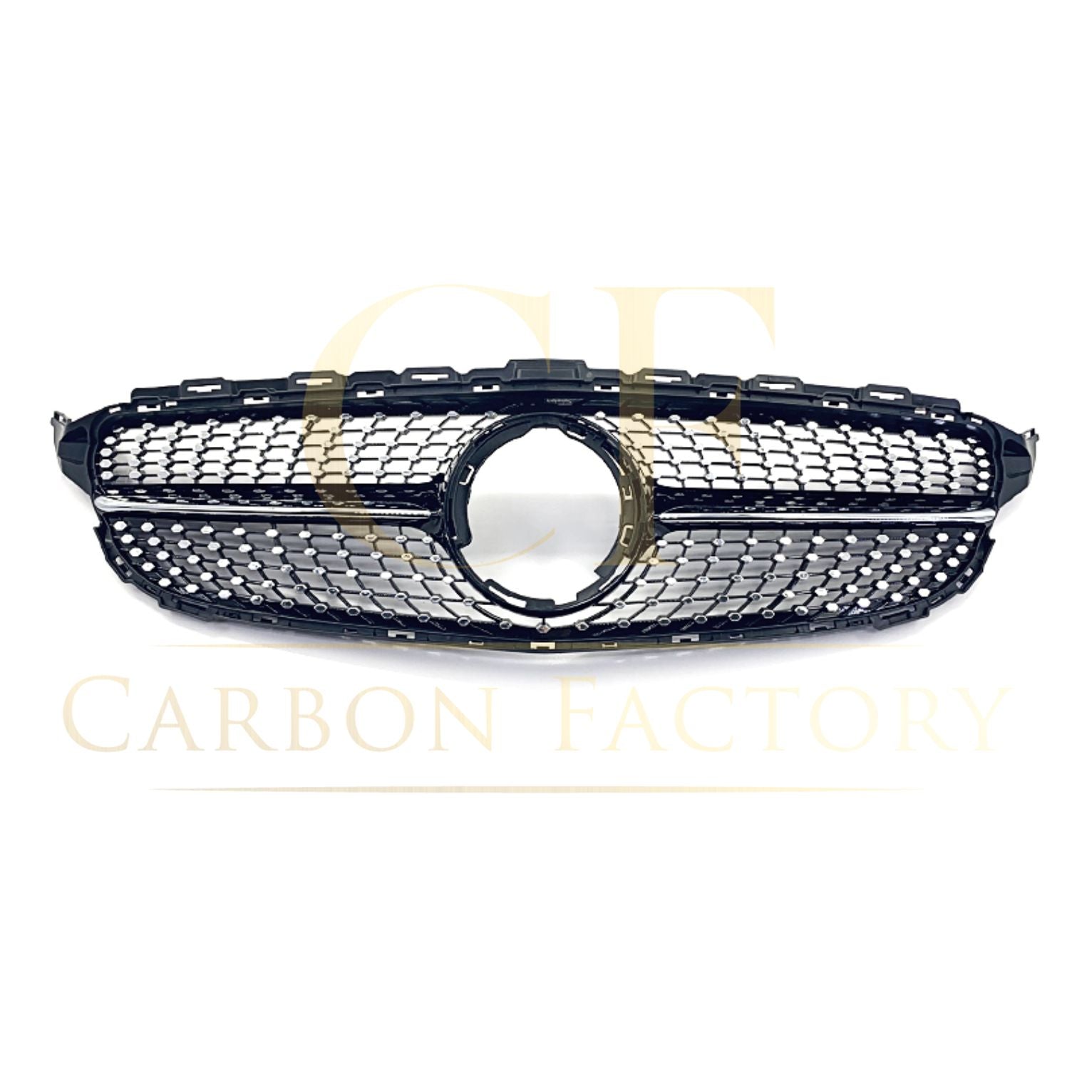 Diamond Style Front Grille for Mercedes Benz W205 C Class 19-22-Carbon Factory