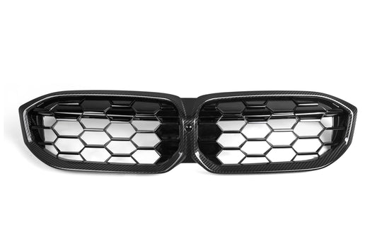 Diamond Style Pre-Preg Carbon Fibre Front Grille for BMW G20 G28 3 Series LCI 22-24-Carbon Factory