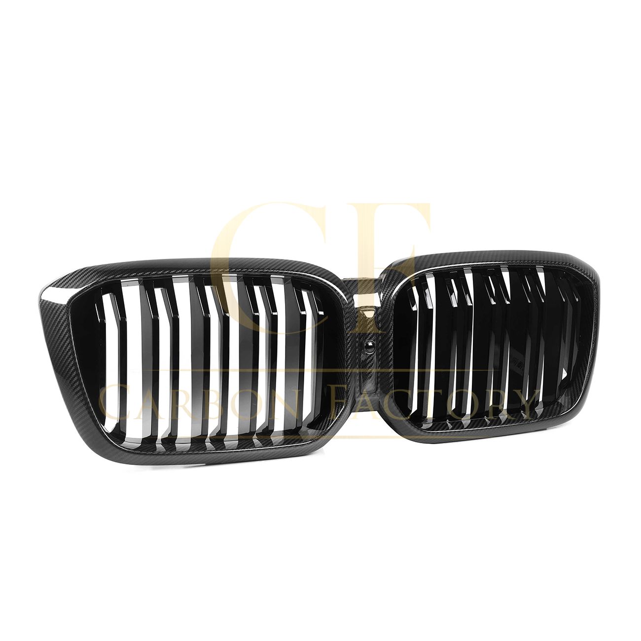 Double Slat Pre-Preg Carbon Fibre Front Grille for BMW F97 X3M F98 X4M LCI 22-24-Carbon Factory