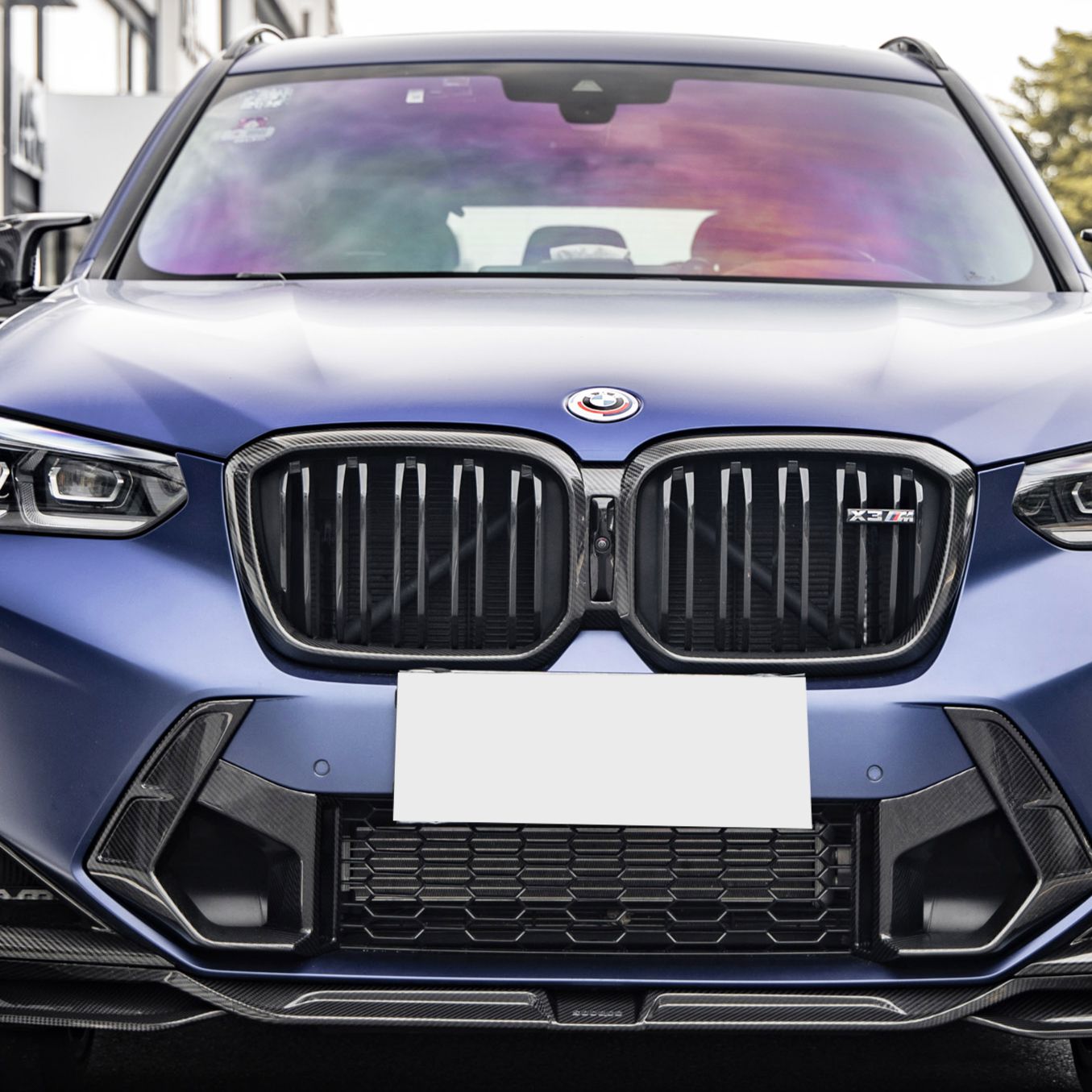 Double Slat Pre-Preg Carbon Fibre Front Grille for BMW F97 X3M F98 X4M LCI 22-24-Carbon Factory