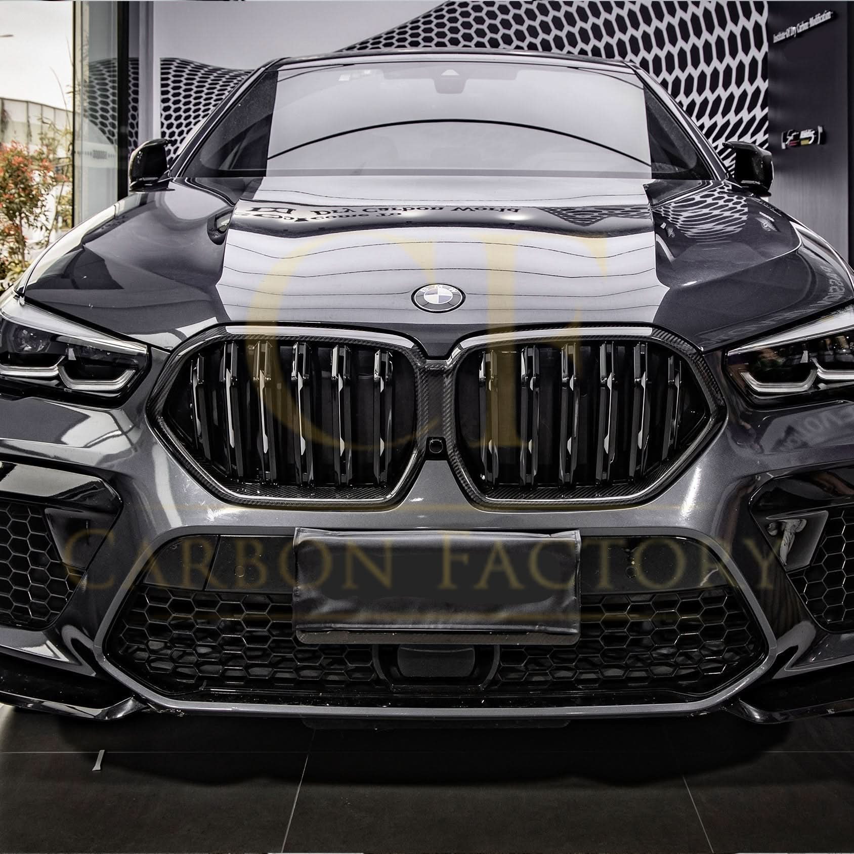 Double Slat Pre-preg Carbon Fibre Front Grille for BMW G06 X6 19-22 - Carbon Factory