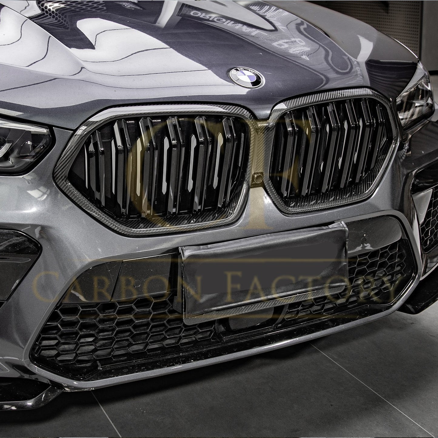 Double Slat Pre-preg Carbon Fibre Front Grille for BMW G06 X6 19-22-Carbon Factory
