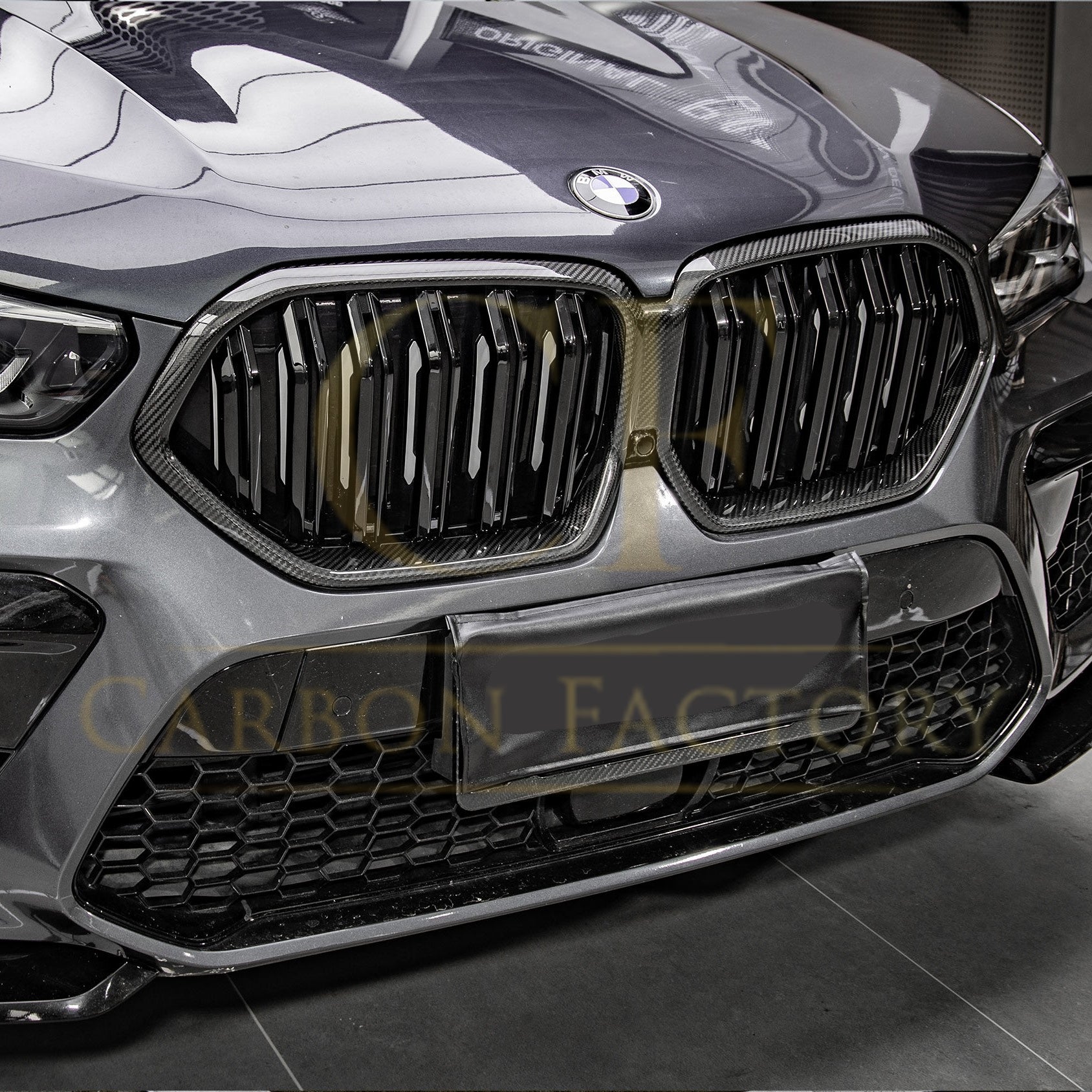 Double Slat Pre-preg Carbon Fibre Front Grille for BMW G06 X6 19-22-Carbon Factory