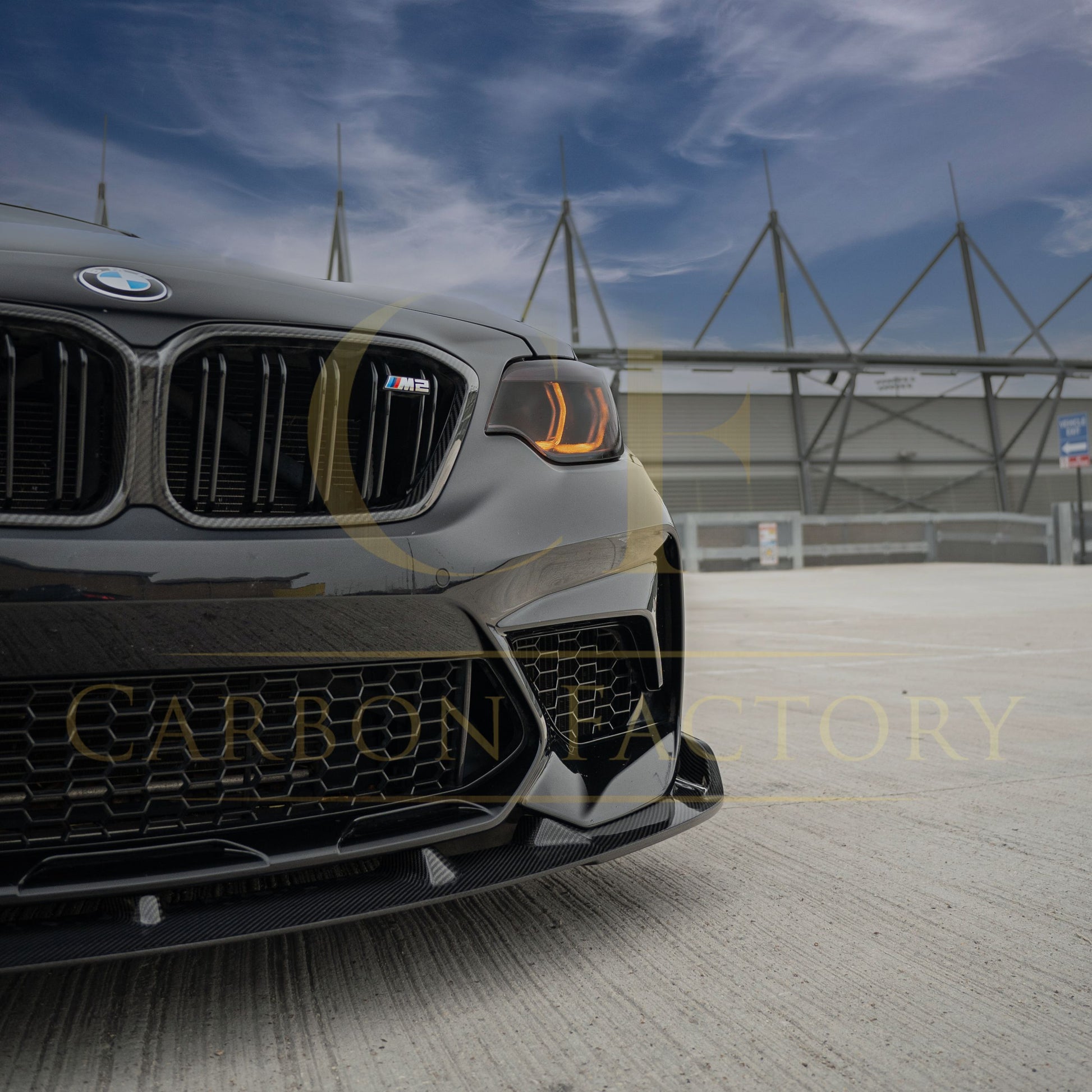 E Style Carbon Fibre Front Splitter for BMW F87 M2C Competition 16-21-Carbon Factory