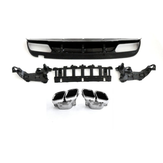 ED1 Style Gloss Black Rear Diffuser & Exhaust Tips for Mercedes Benz W205 C Class & C63 Saloon & Estate 15-21-Carbon Factory