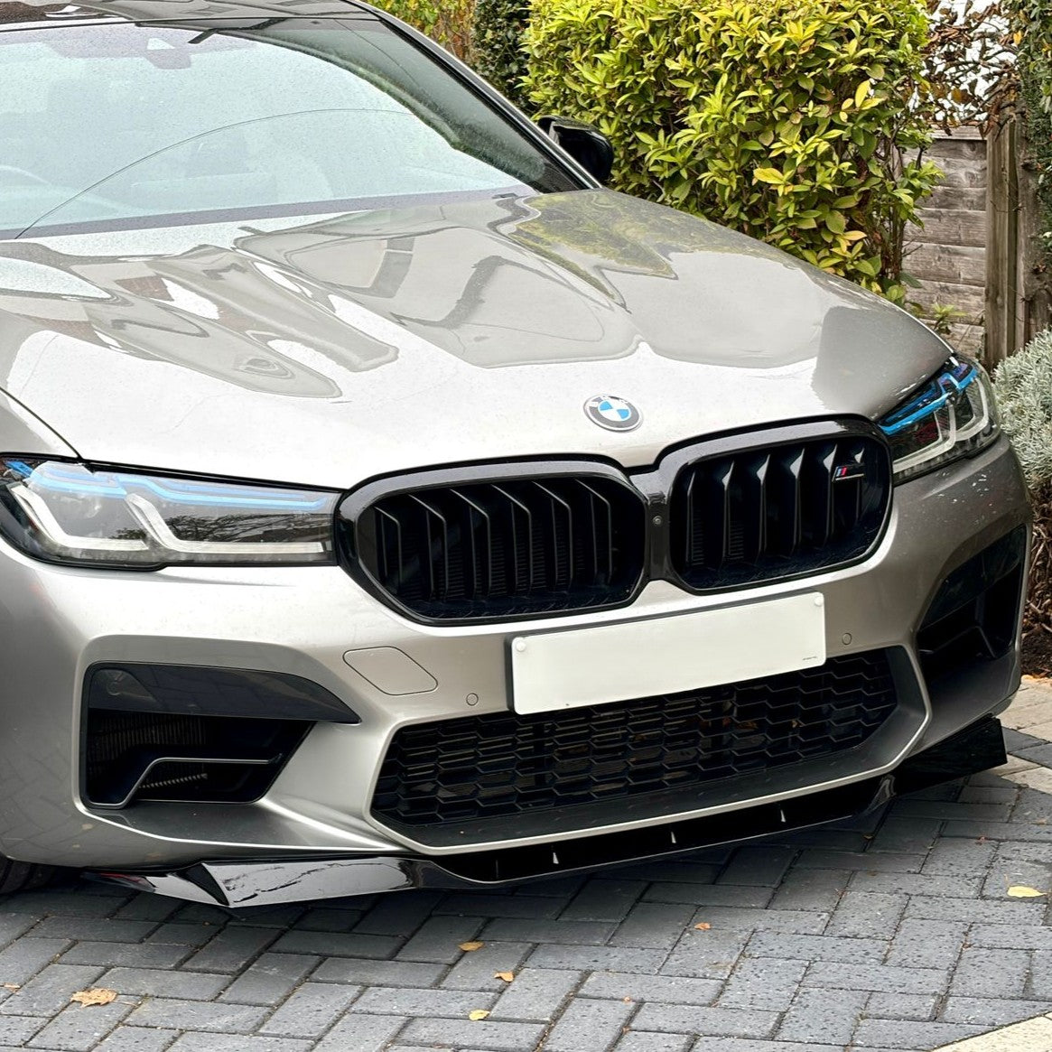 3D Style Gloss Black Front Splitter for BMW F90 M5 17-24