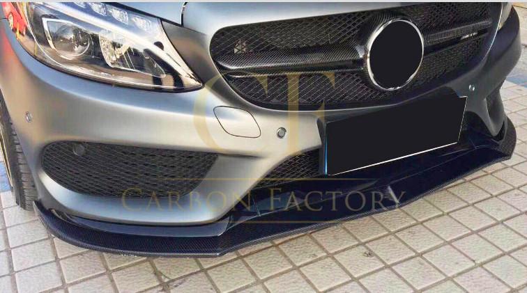 FD Style Carbon Fibre Front Splitter for Mercedes Benz W205 C Class C43 2 Door 15-18-Carbon Factory