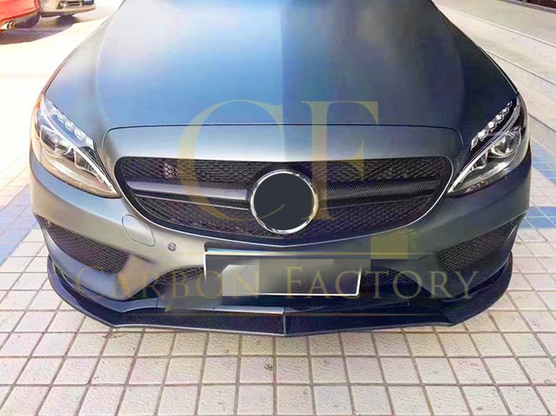 FD Style Carbon Fibre Front Splitter for Mercedes Benz W205 C Class C43 2 Door 15-18-Carbon Factory