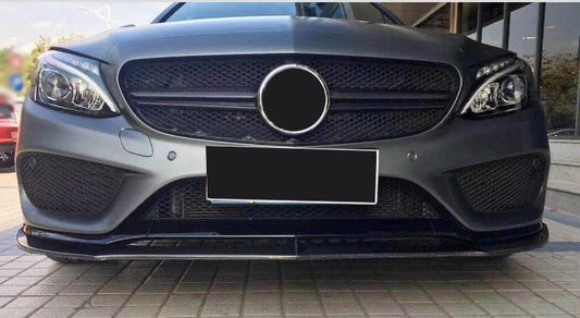 FD Style Carbon Fibre Front Splitter for Mercedes Benz W205 C Class C43 2 Door 15-18-Carbon Factory
