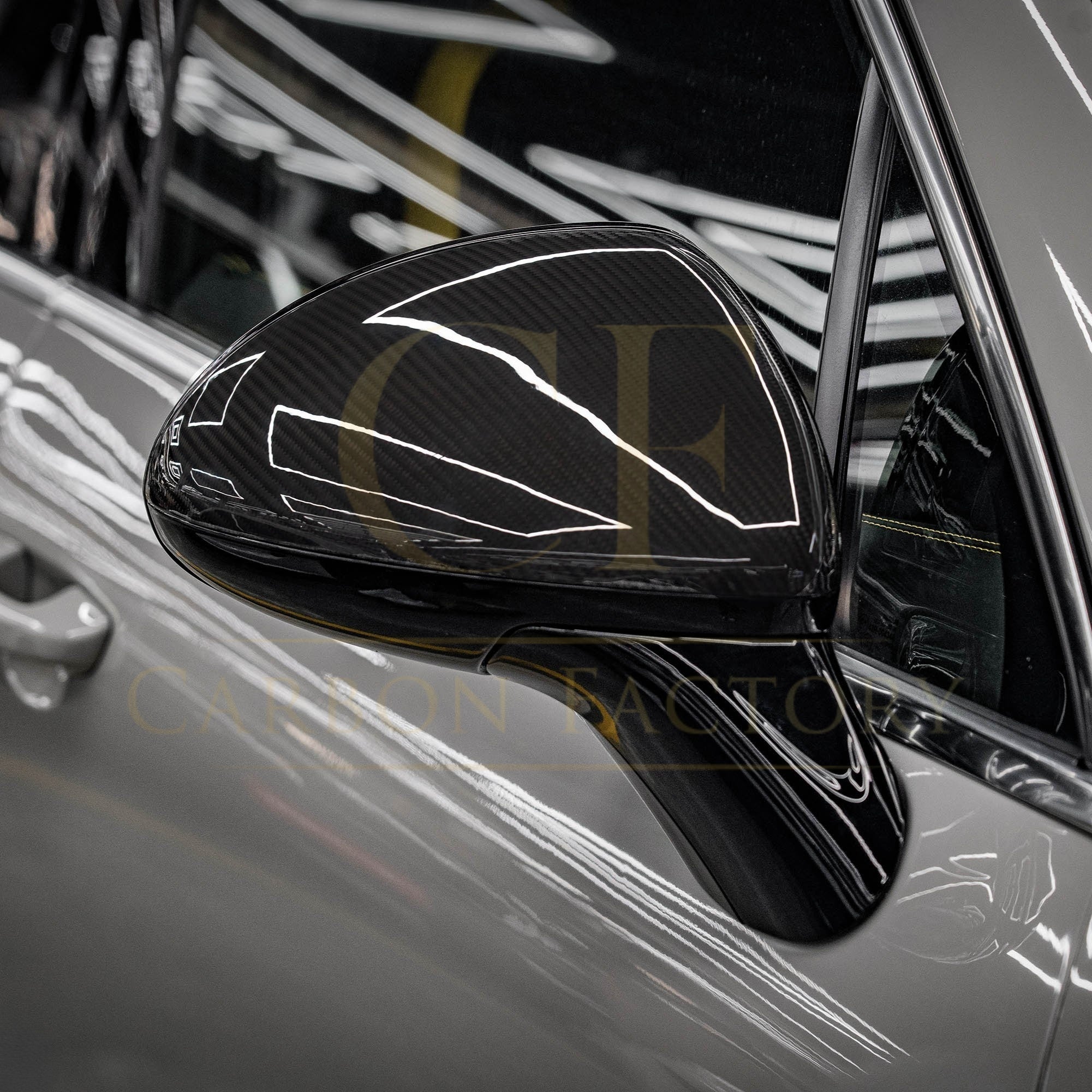 Pre-Preg Carbon Fibre Mirror Covers for Porsche Cayenne 958.1 11-14 LHD - Carbon Factory