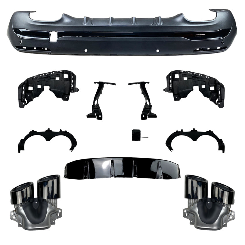 A Style Gloss Black Rear Diffuser for Mercedes Benz H247 GLA 20-Present