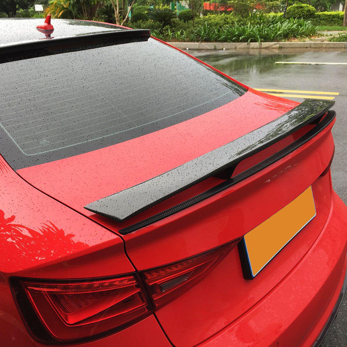 GT Style Carbon Fibre Boot Spoiler for Audi A3 S3 RS3 Saloon 13-20-Carbon Factory