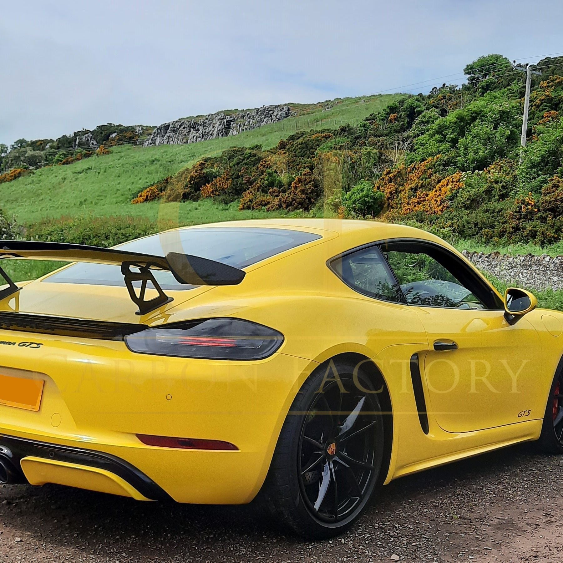 GT Style Carbon Fibre Spoiler for Porsche Cayman 718 16-21-Carbon Factory