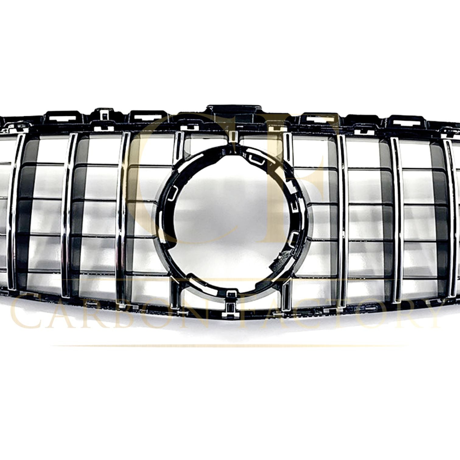 GT Style Silver Front Grille for Mercedes Benz W205 C Class 19-21-Carbon Factory