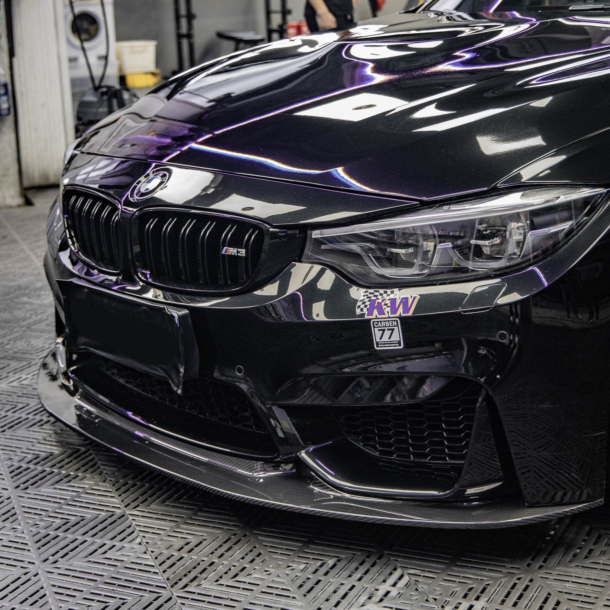 GT4 Style Pre-Preg Carbon Fibre Front Splitter for BMW F80 M3 F82 F83 M4 14-20-Carbon Factory