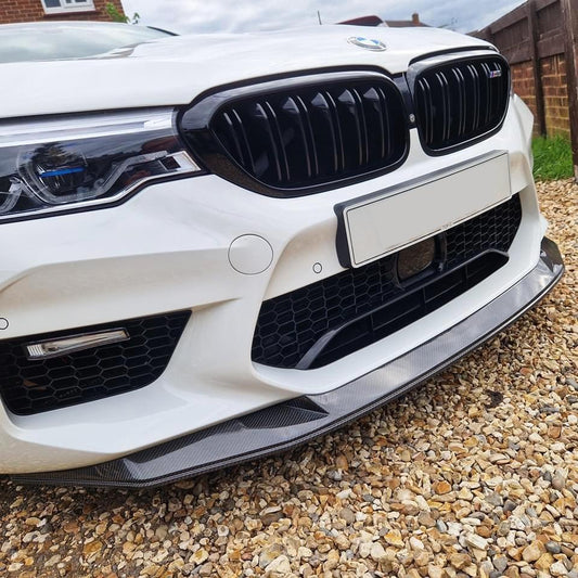 GTS Style Carbon Fibre Front Splitter for BMW F90 M5 Pre-LCI 17-20-Carbon Factory