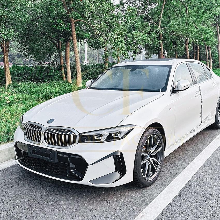 Gloss Black Front Bumper Trims for BMW 3 Series G20 G21 LCI 23-25-Carbon Factory