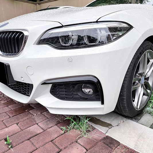 Gloss Black Front Bumper Trims for BMW F22 F23 2 Series 14-20-Carbon Factory