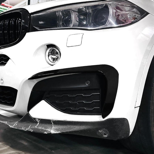 Gloss Black Front Canards for BMW F16 X6 14-18-Carbon Factory