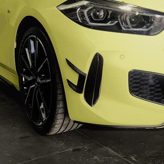 Gloss Black Front Canards for BMW F40 1 Series 19-24-Carbon Factory