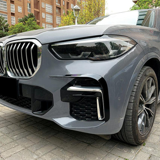 Gloss Black Front Canards for BMW G05 X5 19-25-Carbon Factory