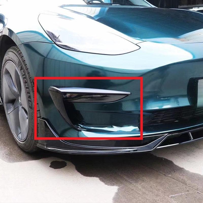 Gloss Black Front bumper Trims for Tesla Model 3 16-23-Carbon Factory