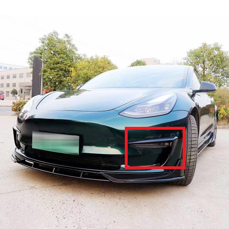 Gloss Black Front bumper Trims for Tesla Model 3 16-23-Carbon Factory