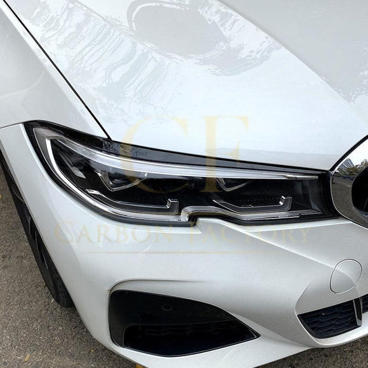 Gloss Black Headlight Trims for BMW 3 Series G20 G21 Pre-LCI 19-22-Carbon Factory