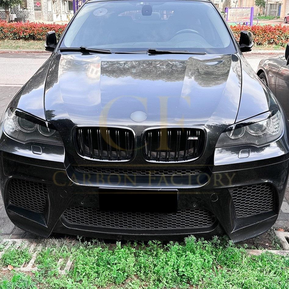 Gloss Black Headlight Trims for BMW E71 X6 08-14-Carbon Factory