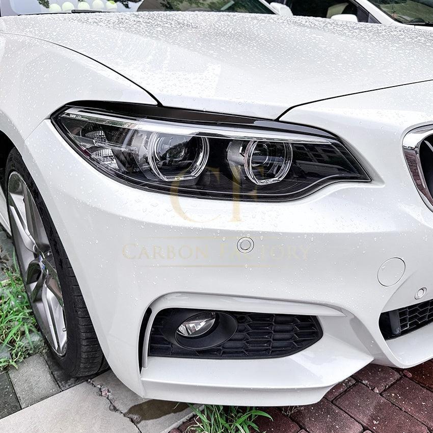 Gloss Black Headlight Trims for BMW F22 F23 2 Series F87 M2 14-20-Carbon Factory