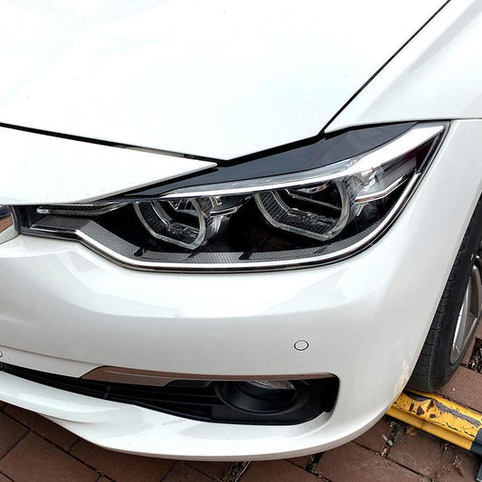 Gloss Black Headlight Trims for BMW F30 F31 3 Series 12-19-Carbon Factory
