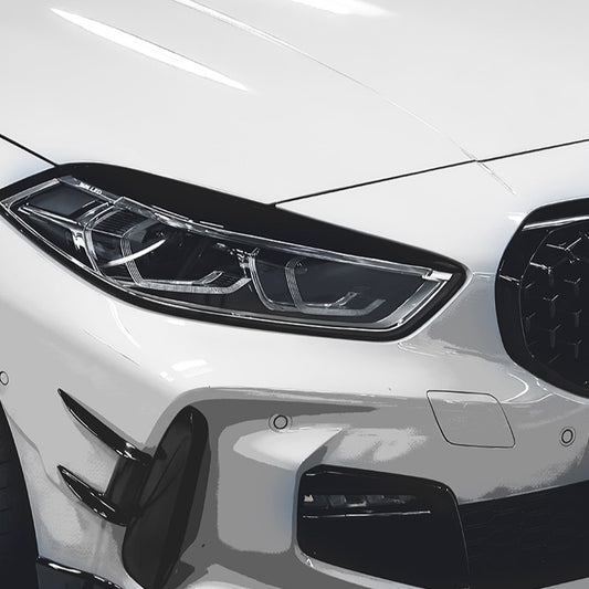 Gloss Black Headlight Trims for BMW F40 1 Series 19-24-Carbon Factory