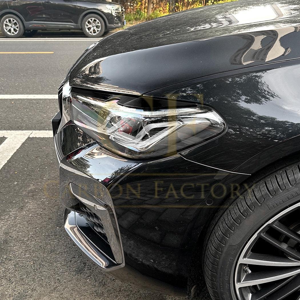 Gloss Black Headlight Trims for BMW G30 G31 LCI 5 Series 21-23-Carbon Factory