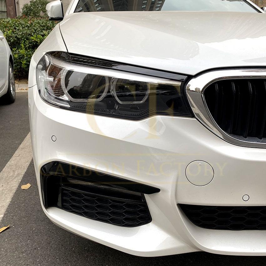 Gloss Black Headlight Trims for BMW G30 G31 Pre-LCI 5 Series 17-20-Carbon Factory