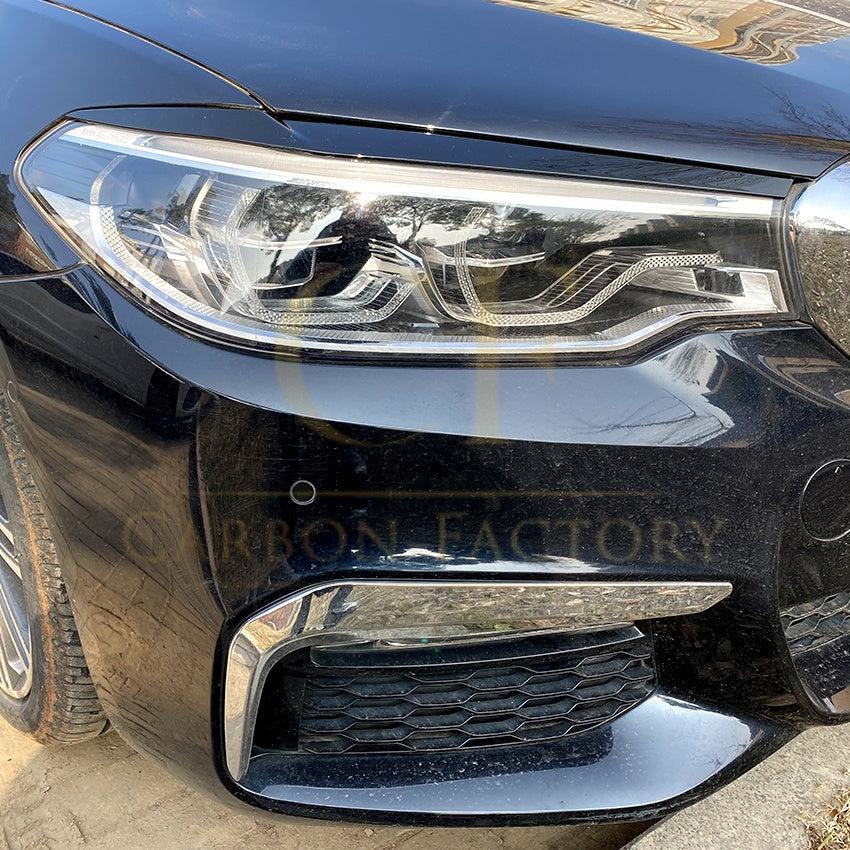 Gloss Black Headlight Trims for BMW G30 G31 Pre-LCI 5 Series 17-20-Carbon Factory