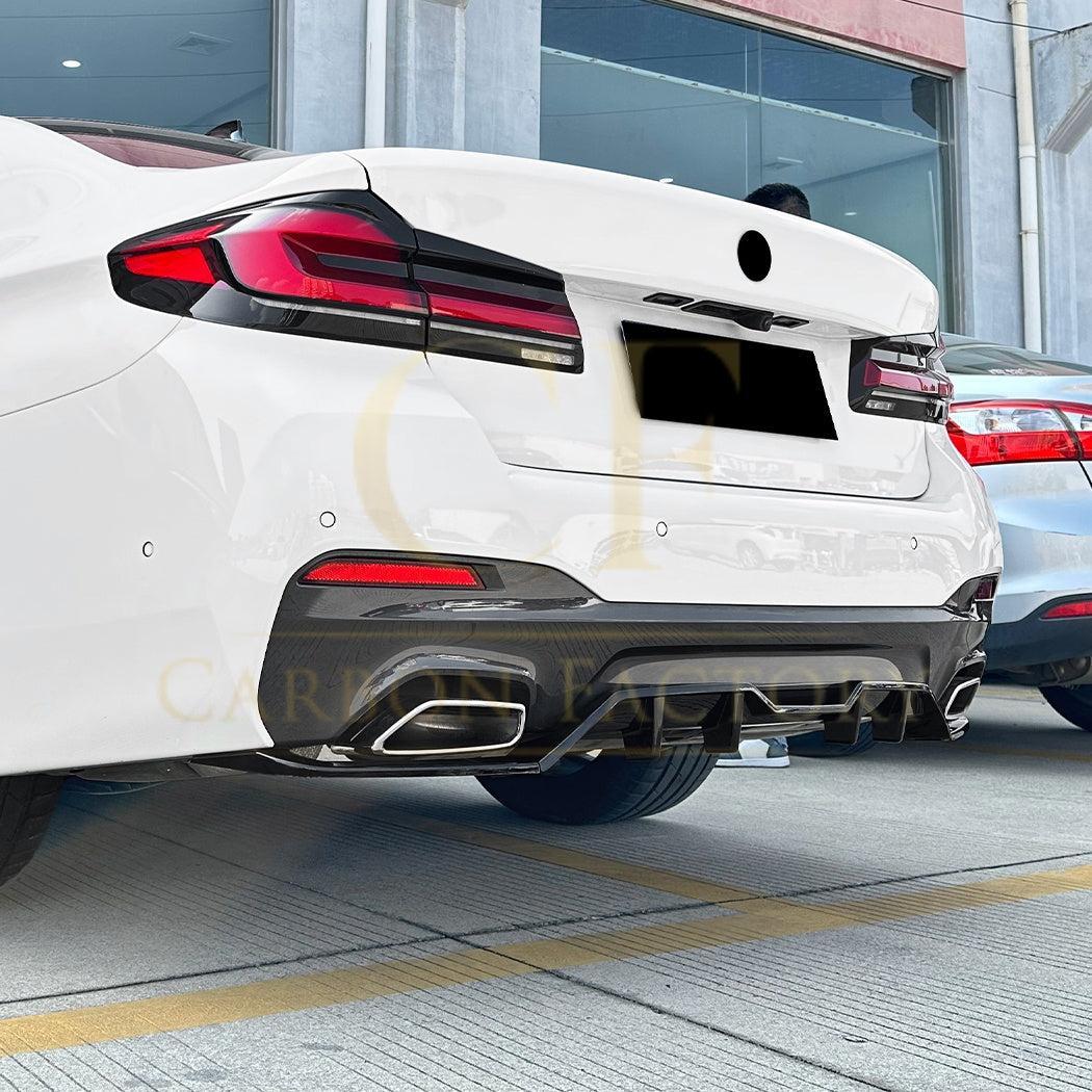 Gloss Black Rear Bumper Extension for BMW G30 G31 5 Series LCI M Sport 22-24-Carbon Factory
