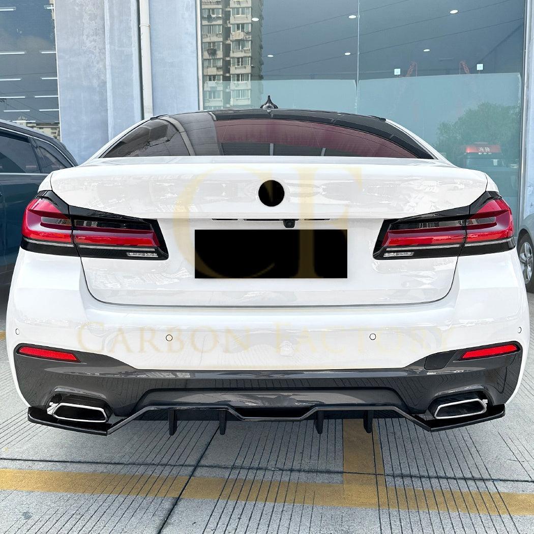 Gloss Black Rear Bumper Extension for BMW G30 G31 5 Series LCI M Sport 22-24-Carbon Factory