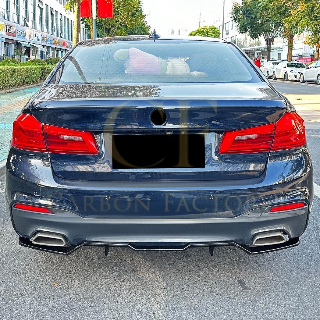 Gloss Black Rear Bumper Extension for BMW G30 G31 5 Series Pre-LCI M Sport 17-20-Carbon Factory