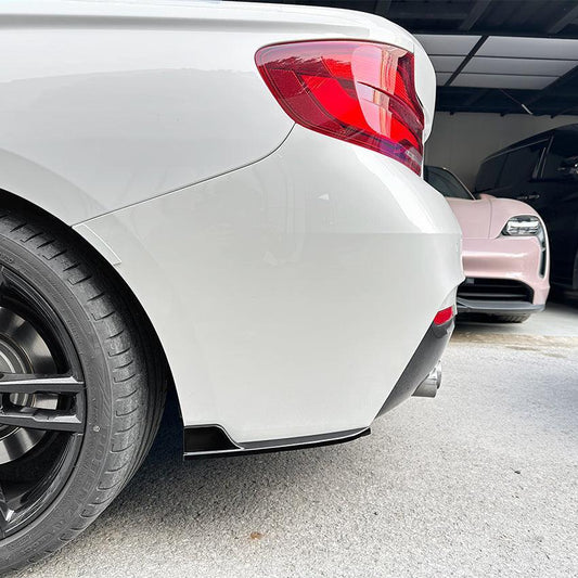 Gloss Black Rear Bumper Spats for BMW F22 F23 2 Series 14-20-Carbon Factory